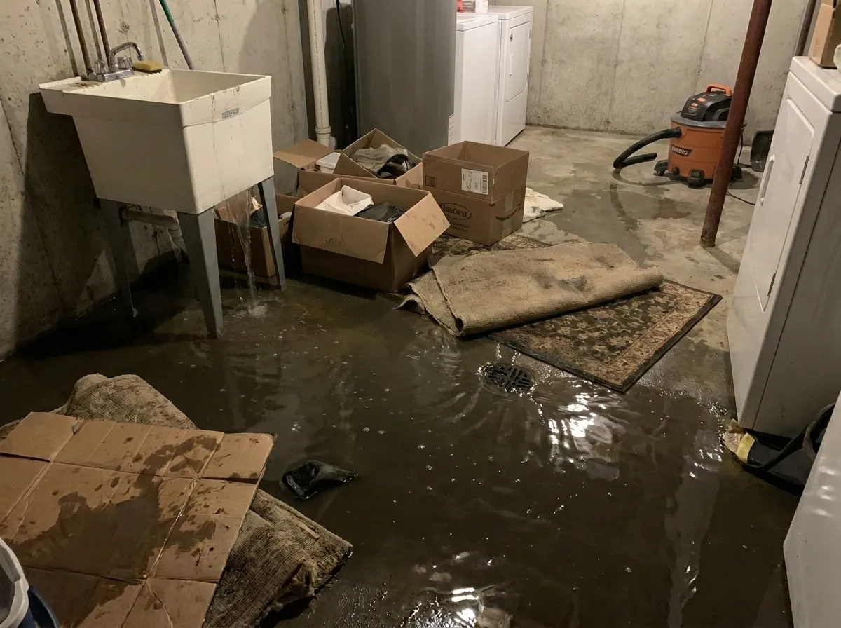 Phoenix home showing sewage backup in a bathroom requiring professional cleanup